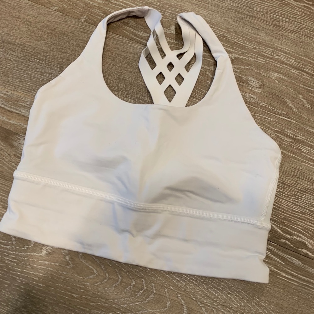 White long line lululemon sports bra